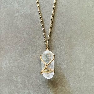 Handmade Clear quartz pendant necklace